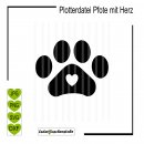 Plotterdatei Hundepfote mit Herz – SVG DXF PNG JPG